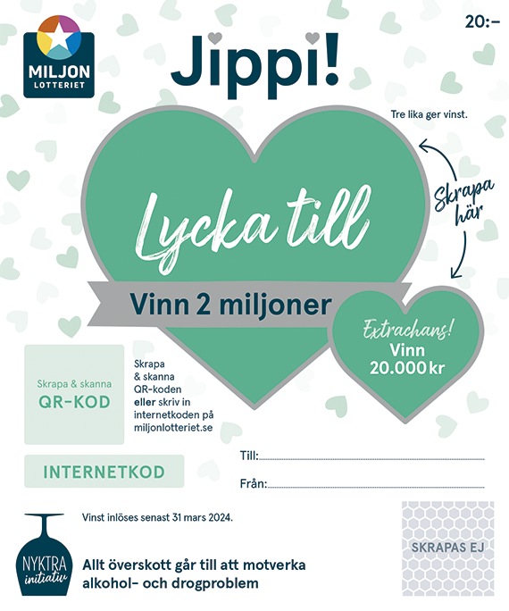Miljonlotteriets skraplott Jippi 2022