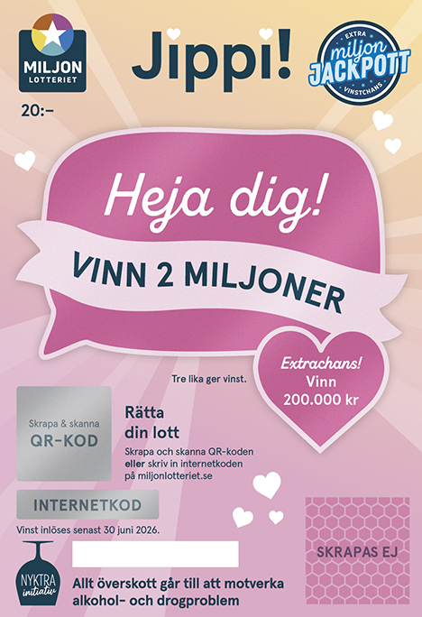 Miljonlotteriets skraplott Jippi 2024