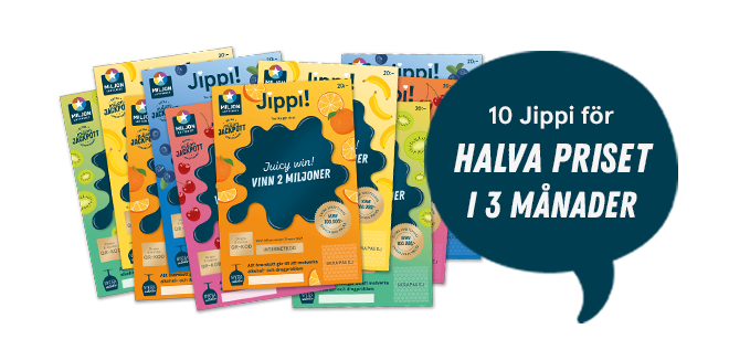 10 Jippi-lotter för halva priset i 3 månader