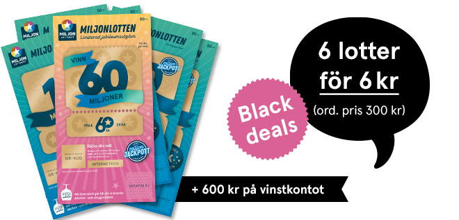 Black week erbjudande på Miljonlotten