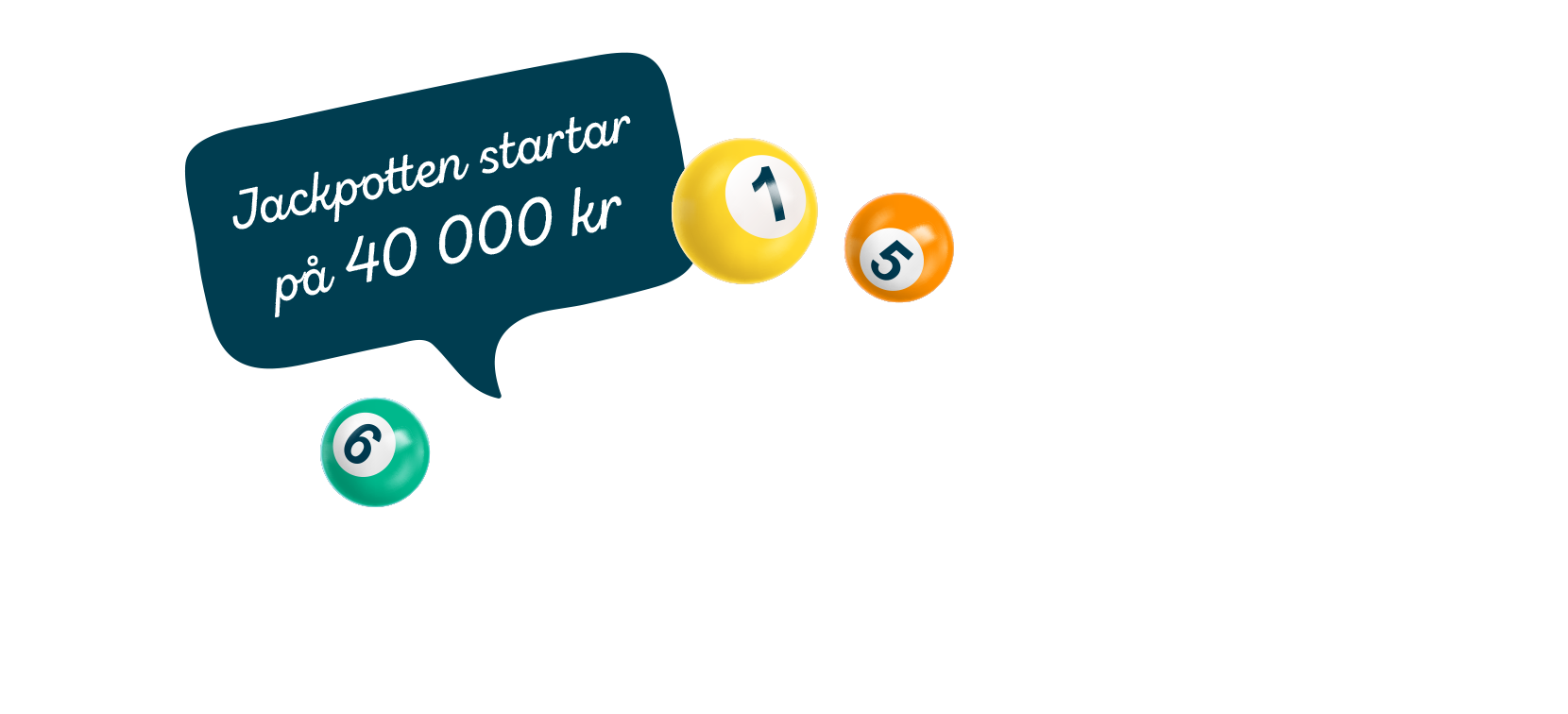 Jackpotten startar på 40 000 kr. Bingobollar.