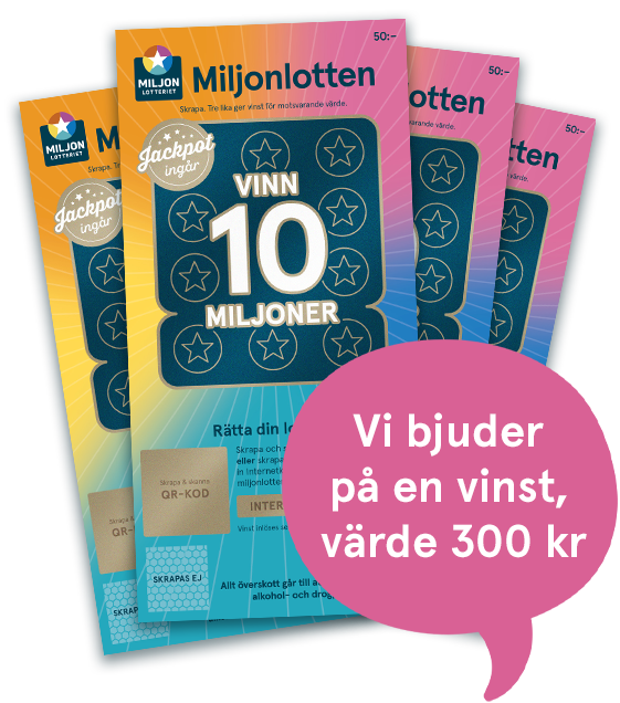 Lotter 300 kr pratbubbla Miljonlotter 