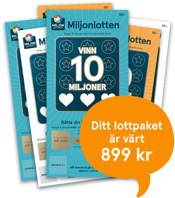 Lottpaket Miljonlotteriet värde 899 kronor