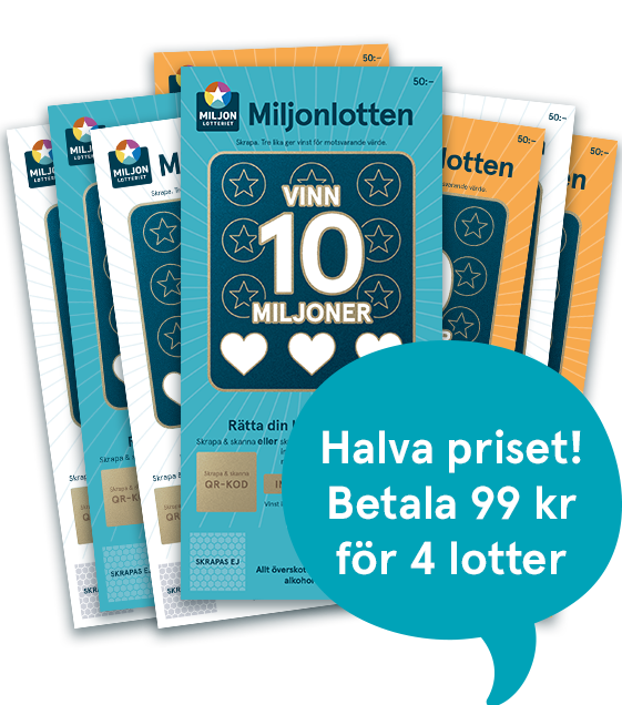 Halva priset på skraplotten Miljonlotten