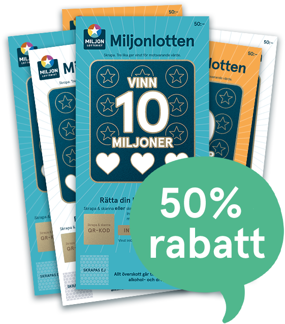 50 % rabatt på Miljonlotten