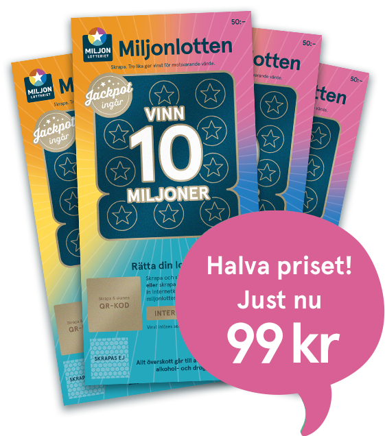 Halva priset på Miljonlotten