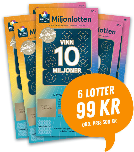 Erbjudande Miljonlotten sex lotter för 99 kronor