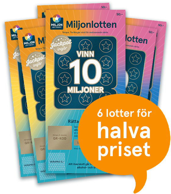Sex Miljonlotter för halva priset