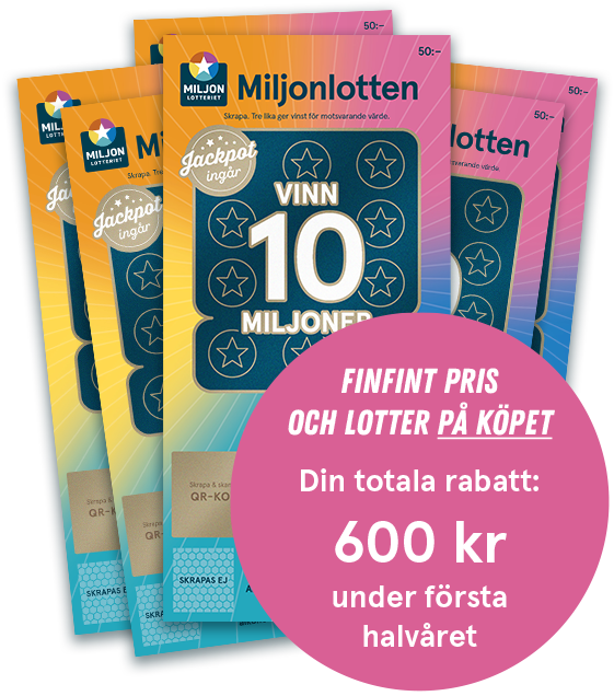 600 kronor rabatt på Miljonlotten