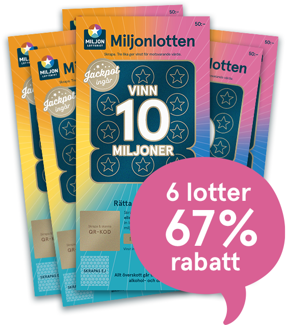 67 % rabatt på Miljonlotten