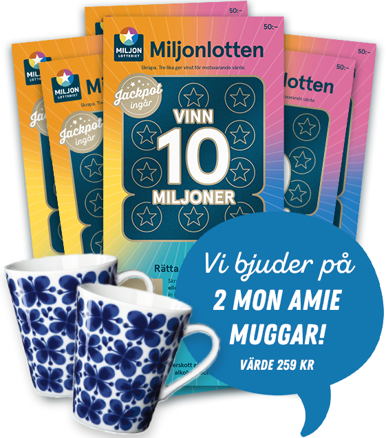 Miljonlotten och Mon Amie-muggar