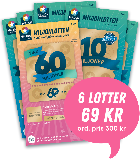 Lotter Miljonlotten 6 lotter 69 kr Erbjudande 