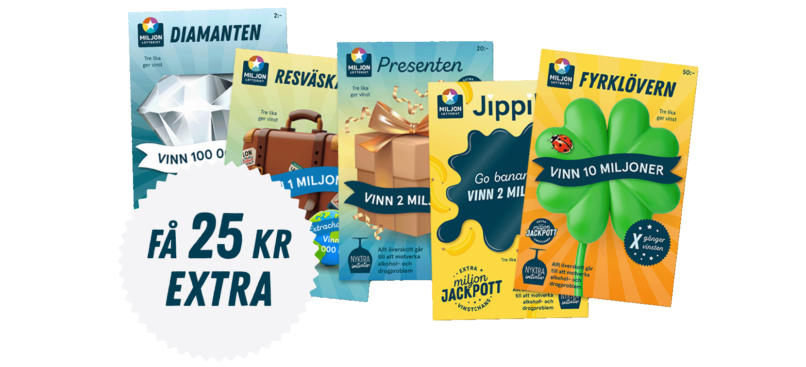lottpaket 25 kr i bonus