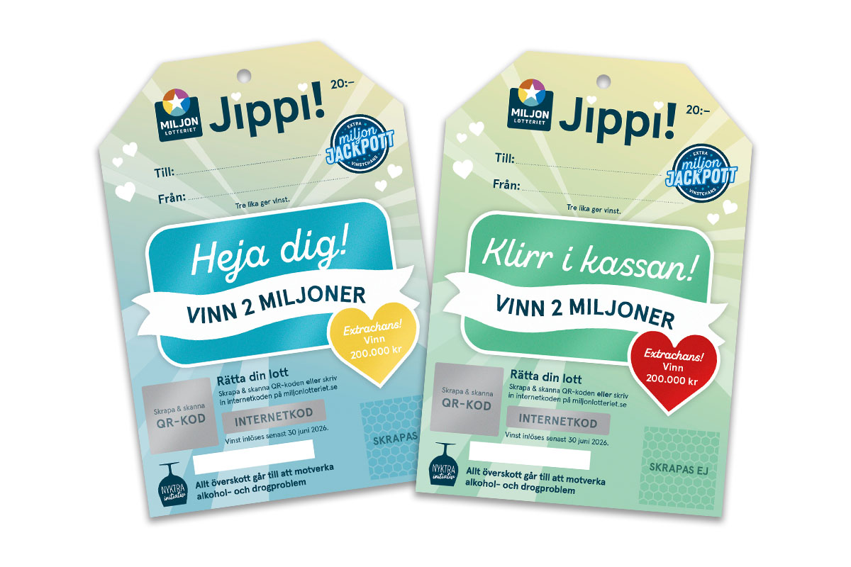 miljonlotteriet Jippi etikettlott 5-pack