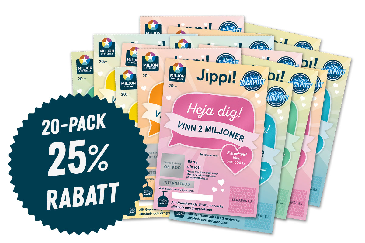 Miljonlotteriet Jippit 20 pack