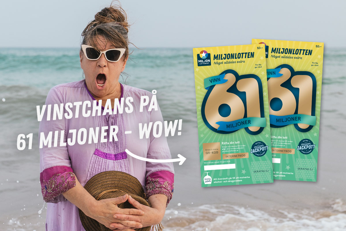 miljonlotteriets lott 61an vinn 61 miljoner 2-pack