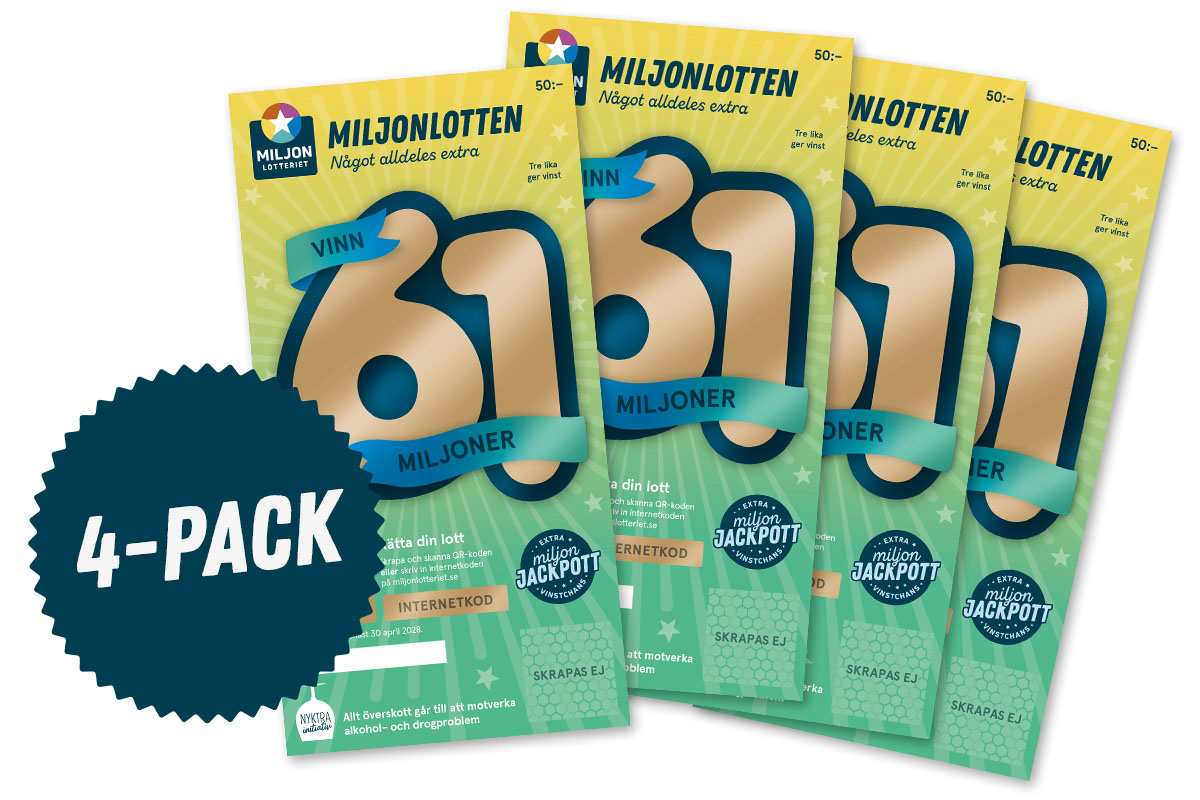 Miljonlotteriet 61an i vinstshoppen 4-pack