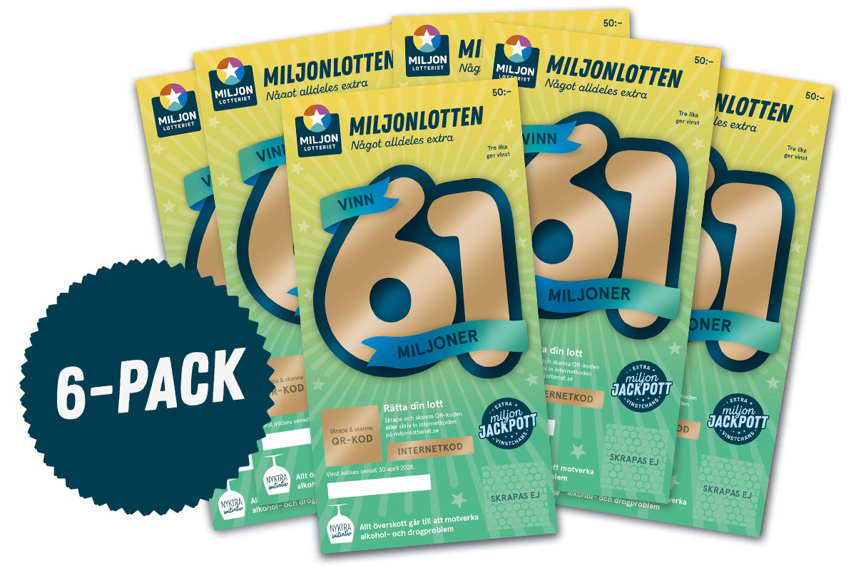 Miljonlotteriet 61an i vinstshoppen 6-pack