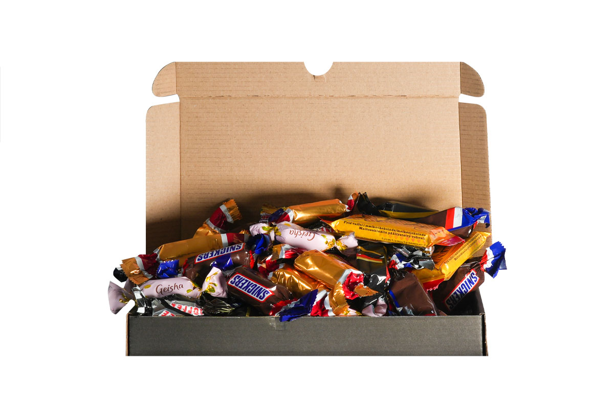 miljonlotteriet vinst svart konfektbox 200 gram godis