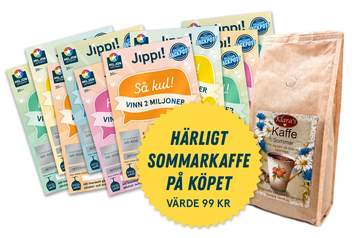 miljonlotteriet vinst Jippilotter med kaffe