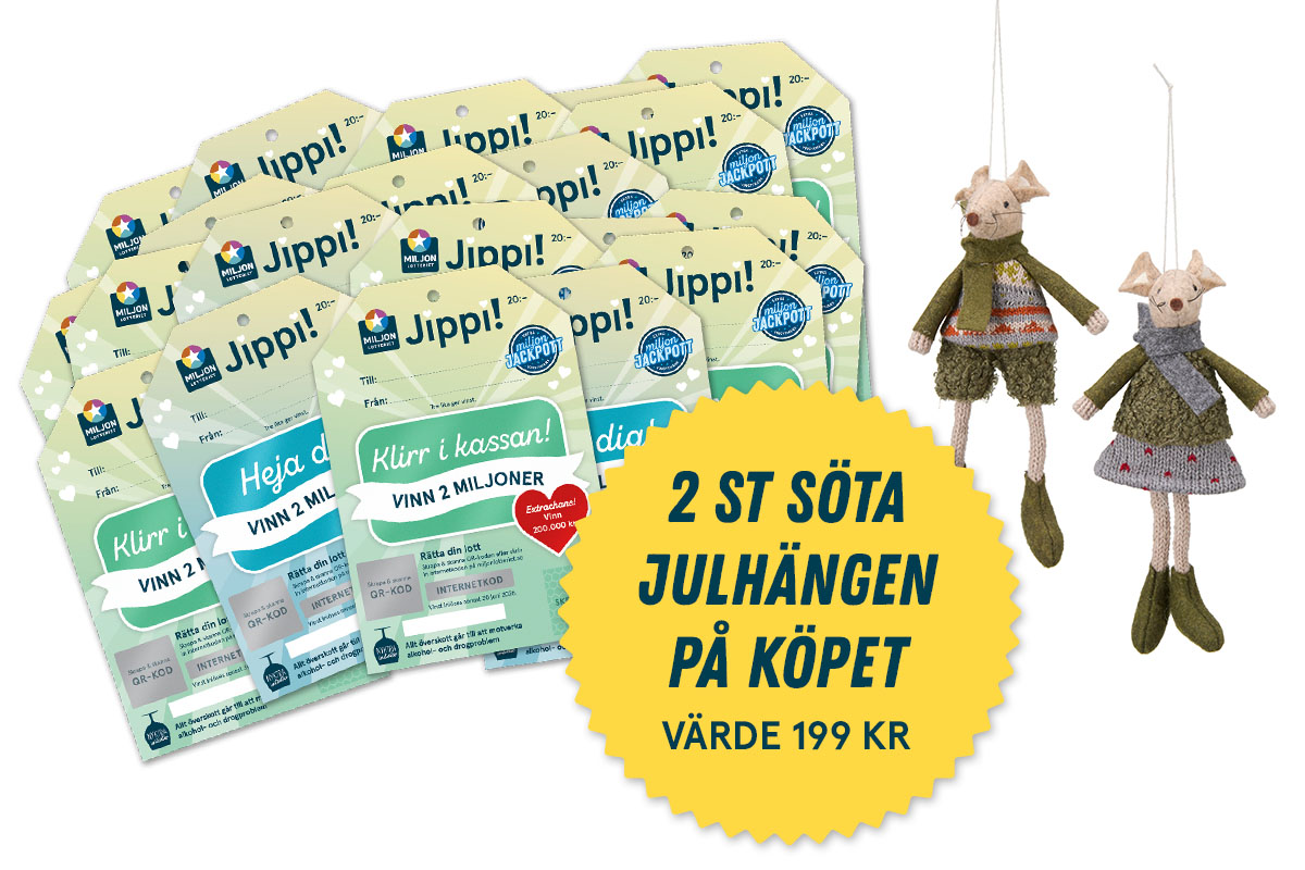 Miljonlotteriet vinster juldekoration möss lotter
