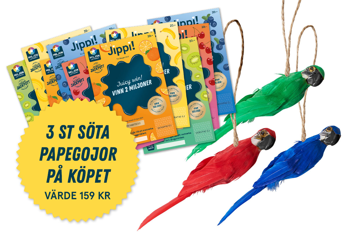 miljonlotteriet jippi papegoja