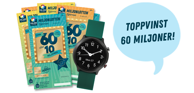miljonlotteriet 6 lotter för 99 kr och smart klocka
