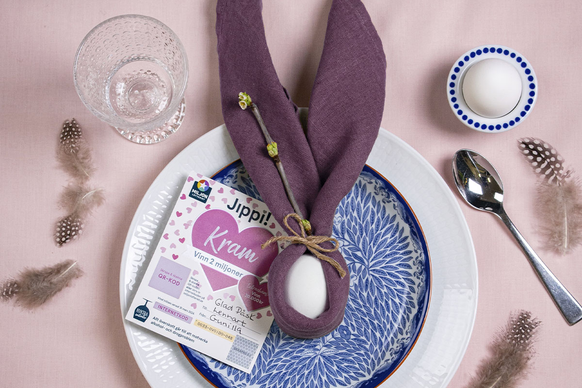 Påsk-dukat bord och Jippi-lott