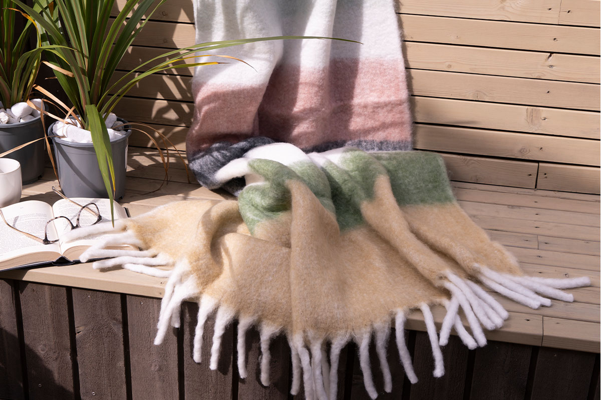 Hos Miljonlotteriet kan du vinna en pläd från Borås Cotton
